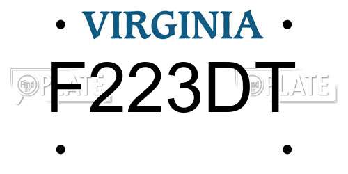 F223DT Virginia License Plate