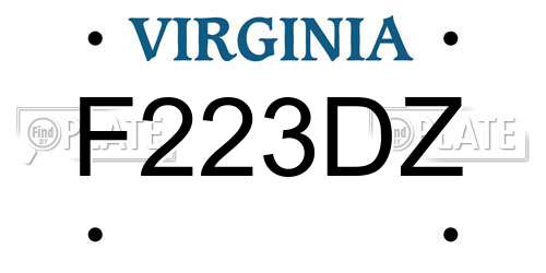 F223DZ Virginia License Plate