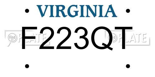 F223QT Virginia License Plate