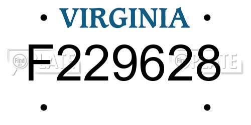F229628 Virginia License Plate