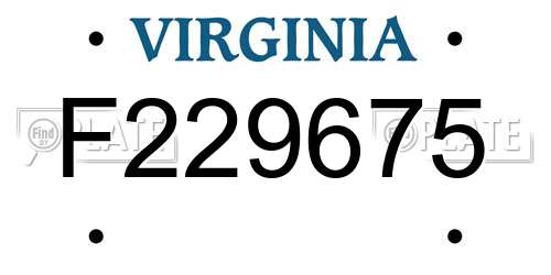 F229675 Virginia License Plate