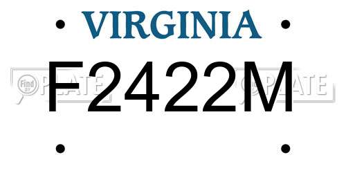 F2422M Virginia License Plate