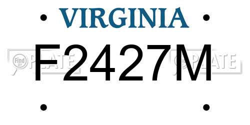 F2427M Virginia License Plate