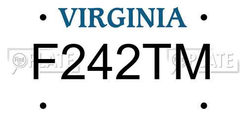 F242TM Virginia License Plate