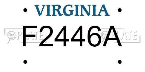 F2446A Virginia License Plate