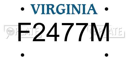 F2477M Virginia License Plate