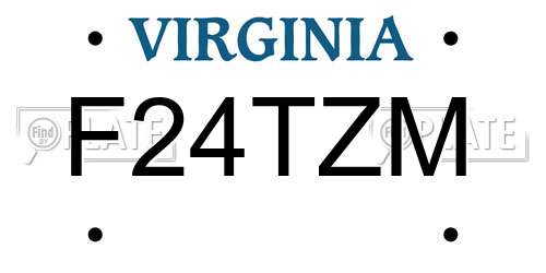 F24TZM Virginia License Plate