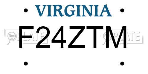 F24ZTM Virginia License Plate