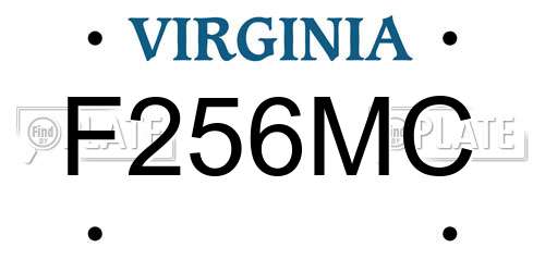 F256MC Virginia License Plate