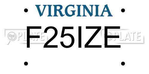 F25IZE Virginia License Plate