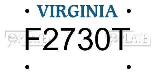 F2730T Virginia License Plate