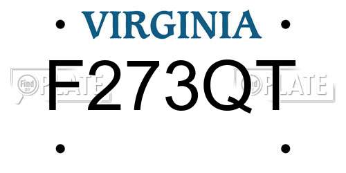F273QT Virginia License Plate