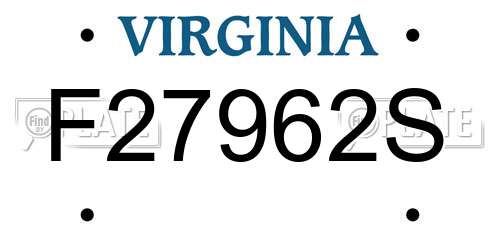 F27962S Virginia License Plate