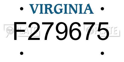 F279675 Virginia License Plate