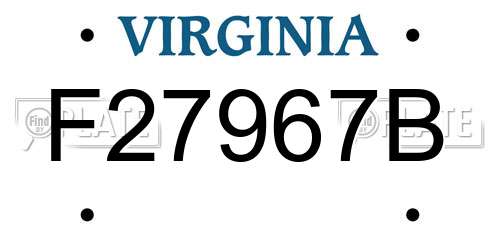F27967B Virginia License Plate