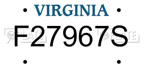 F27967S Virginia License Plate