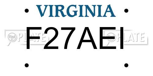 F27AEI Virginia License Plate