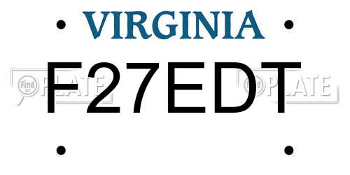 F27EDT Virginia License Plate
