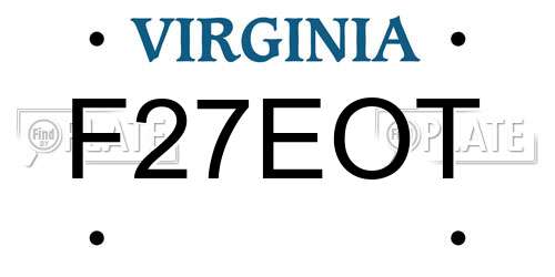 F27EOT Virginia License Plate