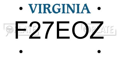 F27EOZ Virginia License Plate