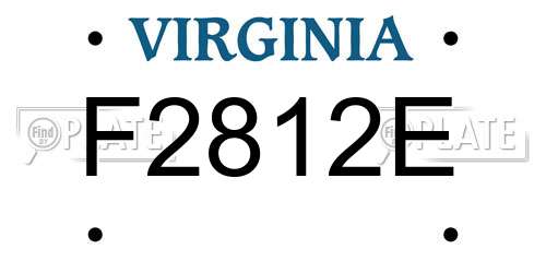 F2812E Virginia License Plate