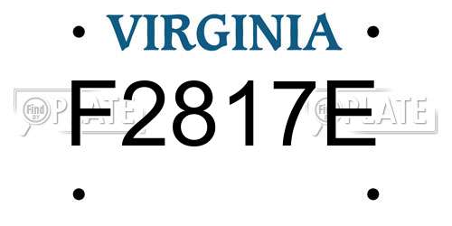 F2817E Virginia License Plate