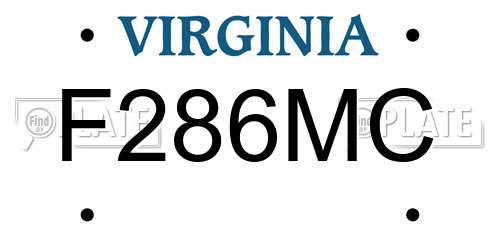 F286MC Virginia License Plate