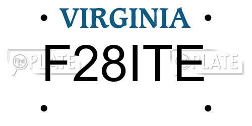 F28ITE Virginia License Plate