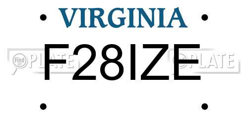 F28IZE Virginia License Plate