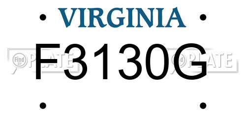 F3130G Virginia License Plate