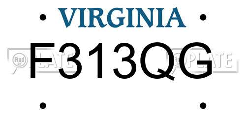 F313QG Virginia License Plate