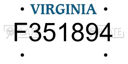 F351894 Virginia License Plate