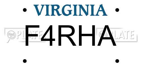 F4RHA Virginia License Plate