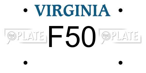 F50 Virginia License Plate