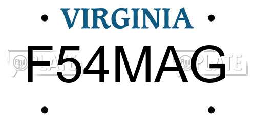 F54MAG Virginia License Plate