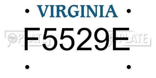 F5529E Virginia License Plate