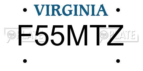 F55MTZ Virginia License Plate