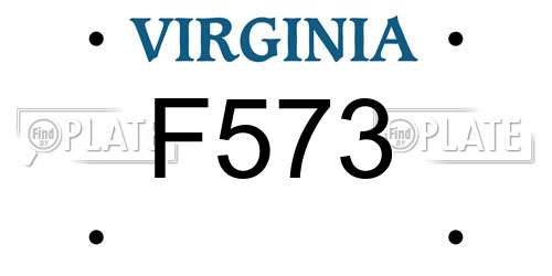 F573 Virginia License Plate