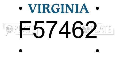 F57462 Virginia License Plate