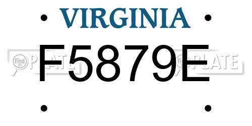 F5879E Virginia License Plate