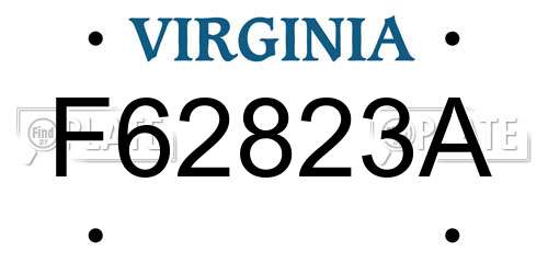 F62823A Virginia License Plate