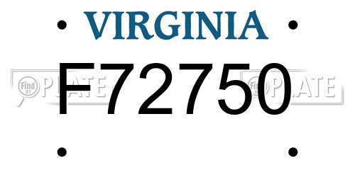 F72750 Virginia License Plate