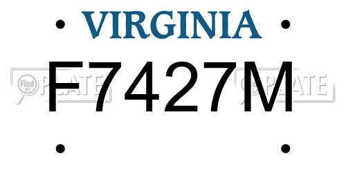 F7427M Virginia License Plate