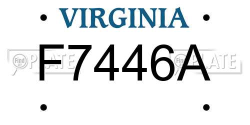 F7446A Virginia License Plate