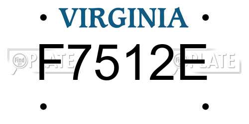F7512E Virginia License Plate