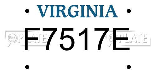 F7517E Virginia License Plate