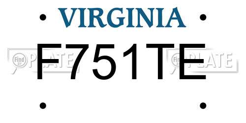 F751TE Virginia License Plate