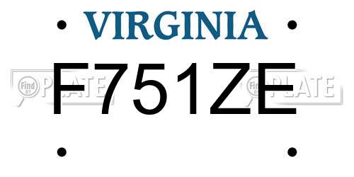 F751ZE Virginia License Plate