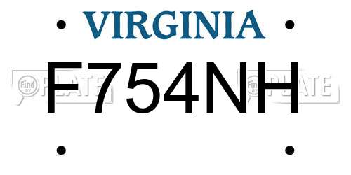 F754NH Virginia License Plate
