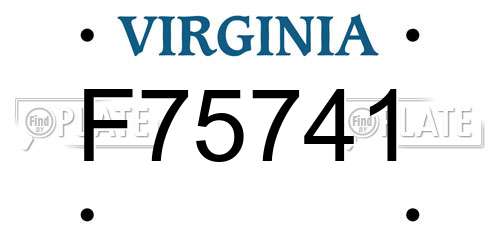 F75741 Virginia License Plate